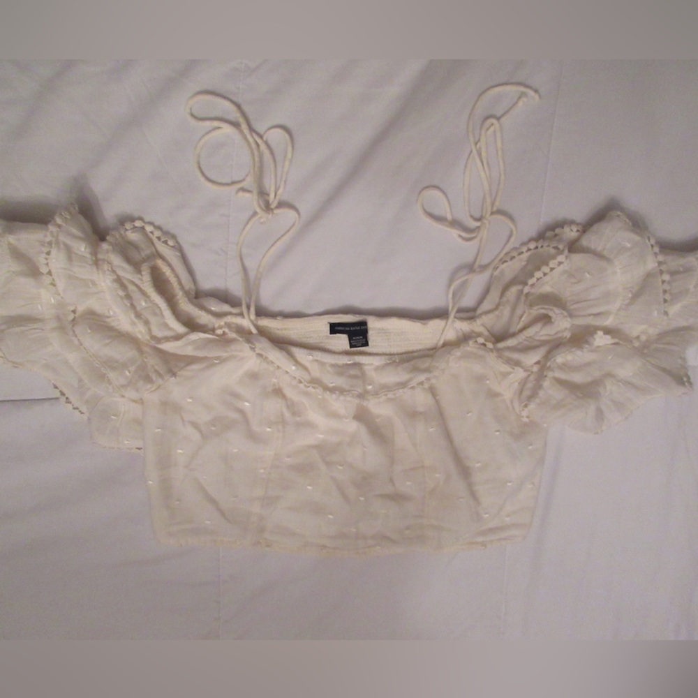 🌙cute crop🌙 American Eagle Ruffl Linen Crop Top